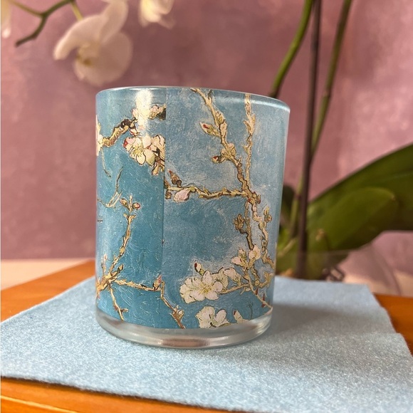 Van Gogh Almond Blossom Floral Candle Holder w inner holder and three tea lights - Picture 5 of 9